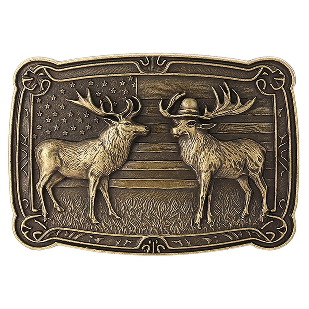 9653 Belt Buckle Western Cowboy Cowgirl Vintage Rodeo Elk Belt Buckles